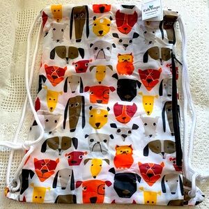 Drawstring backpack, dog print, beach bag, shopping bag, travel EnV Bags
